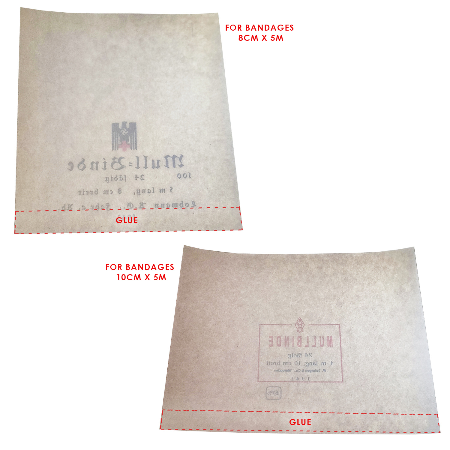Bandages paper wrap how to make warcopy blog ww2 german wehrmacht mullbinde wwII step 1a